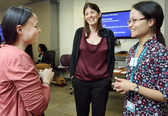 Schechter (middle) at a patient engagement training.