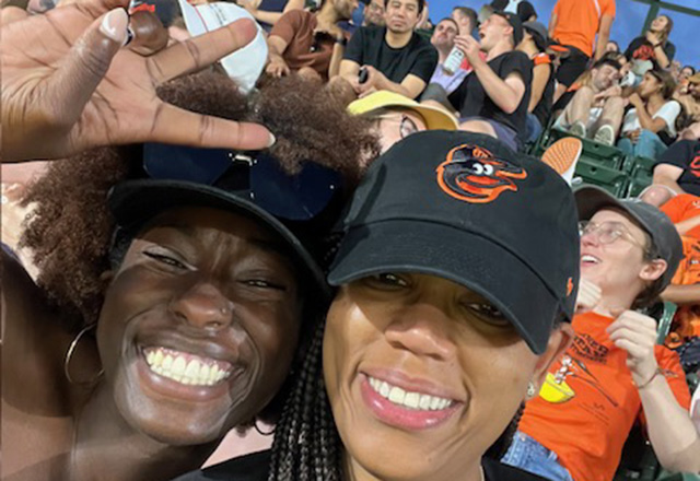 Faculty at the Orioles game. 