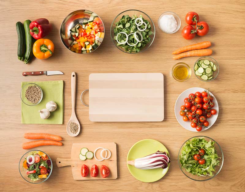 Healthy vegetarian ingredients